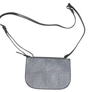Lo & Sons Waverley 2 Large Grey Saffiano Leather Convertible Crossbody Belt Bag